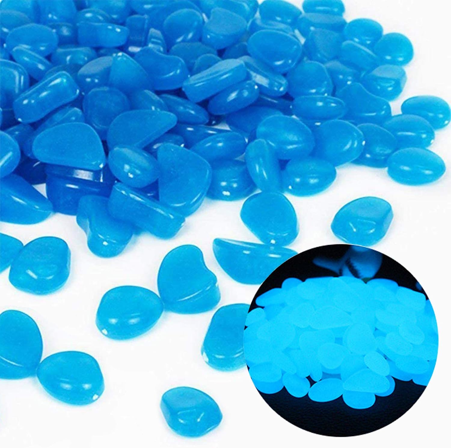 Fish Tank Rocks Glow Blue Pebb - Aquarium Plants ulasan dan harga