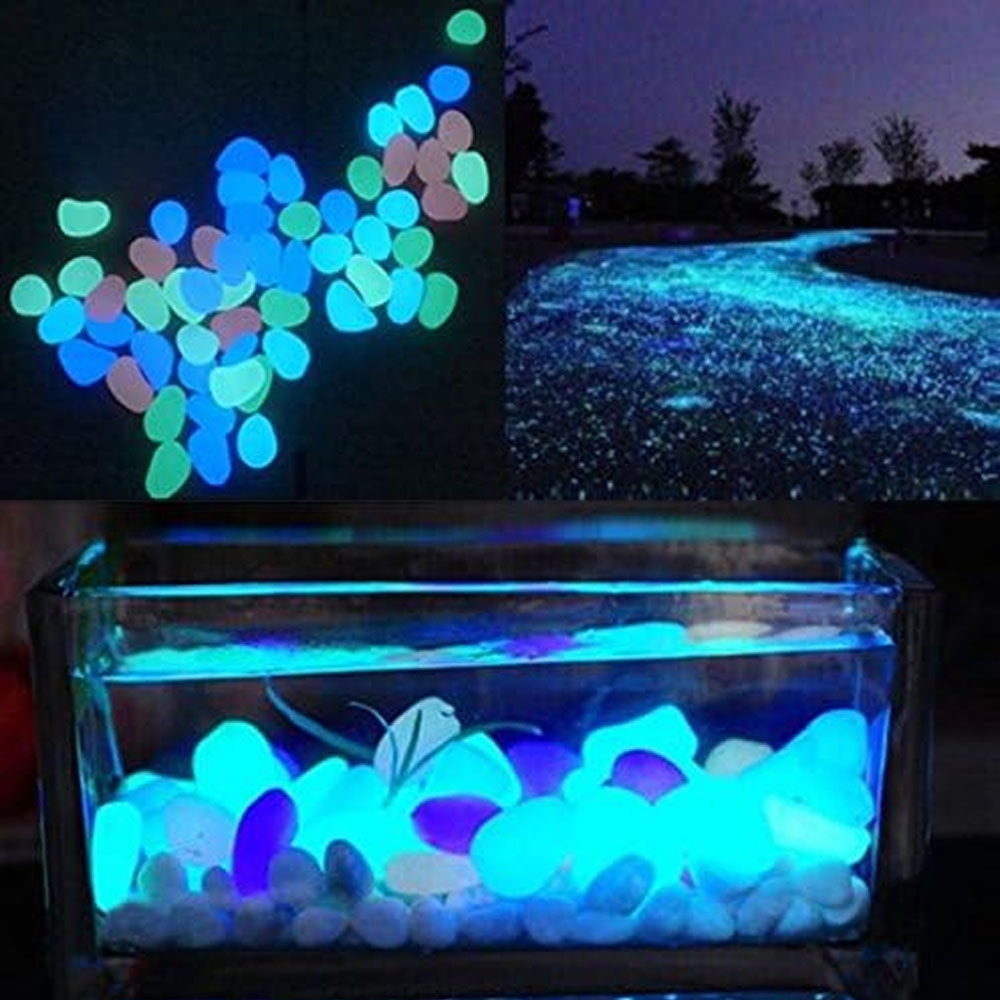 Fish Tank Rocks Glow Blue Pebb - Aquarium Plants ulasan dan harga